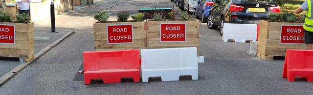 Planters on the road