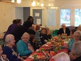 Residents enjoying Christmas lunch