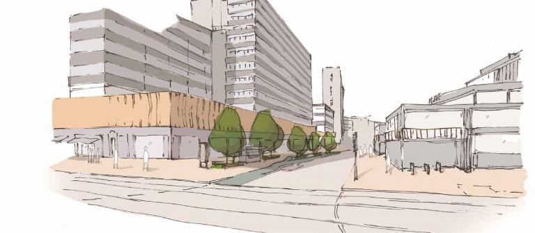 Sketch of greening proposals for Dingwall Road