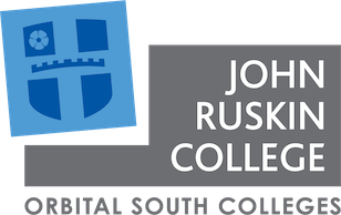 John Ruskin College Logo BLUE and GREY