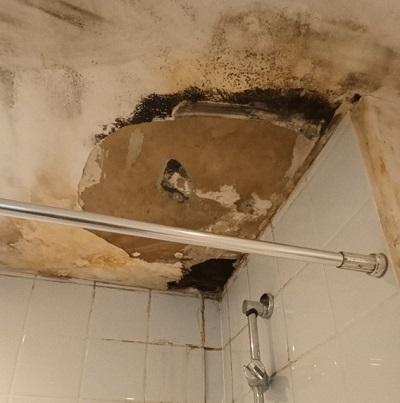 Image of a ceiling collapsed from a water leak