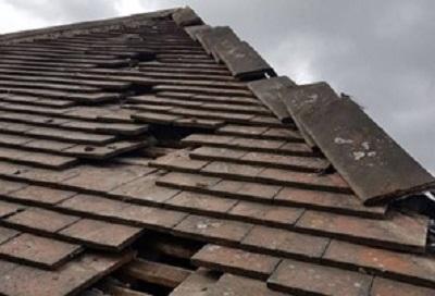 Roof with missing tiles