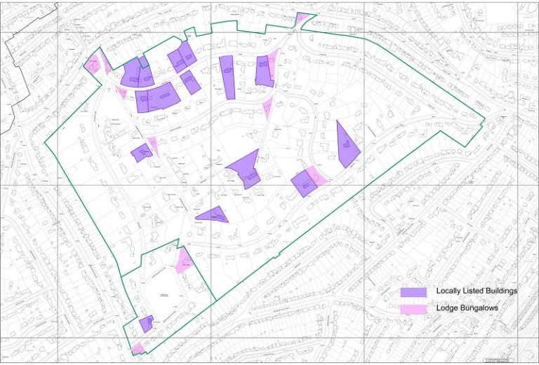 Mpa showing locally listed buildings on the Webb estate