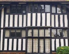 Old house with timber leaded windows