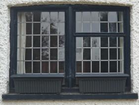 photograph of a timber leaded window