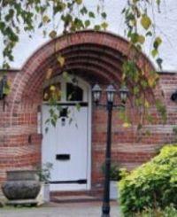 A brick porch
