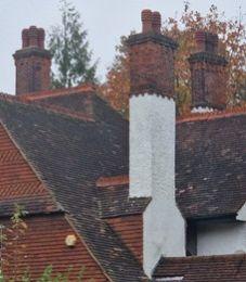 A prominent chimney stack