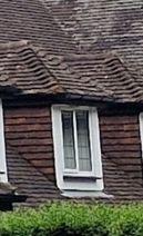 A hipped dormer window