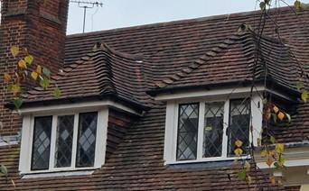 A hipped dormer window