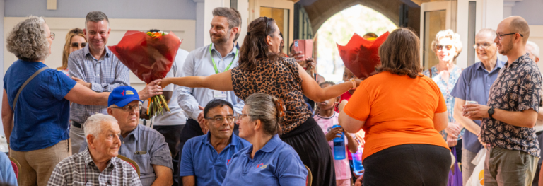 People in hall for Ashburton heritage event