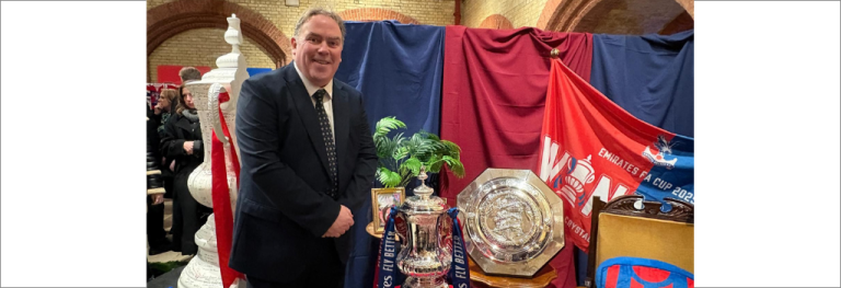 Mayor Perry in front of Crystal Palace