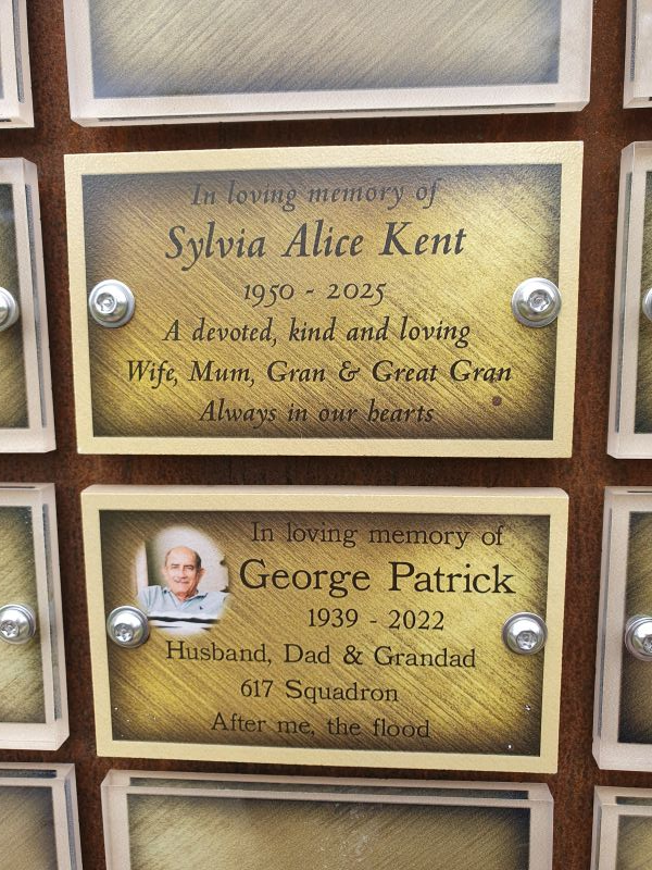 Plaques on Meadow Dove Tower