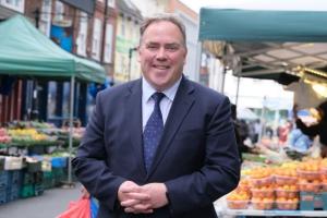 Mayor Jason Perry in Surrey Street Market