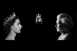 Queen Elizabeth II memorial banner