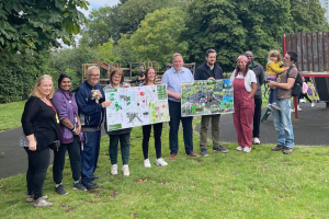 Executive Mayor Perry, Cllr Scott Roche and Friends of Park Hill Park