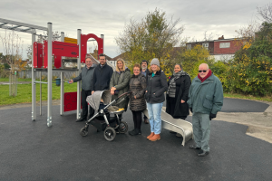 A group of people in a playground