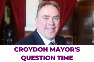 Executive Mayor Jason Perry and text: Croydon Mayor's Question Time
