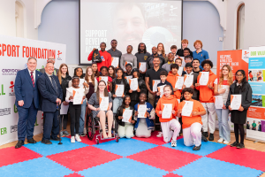 Group photo including Mayor Perry and recipients of the GLL sports awards