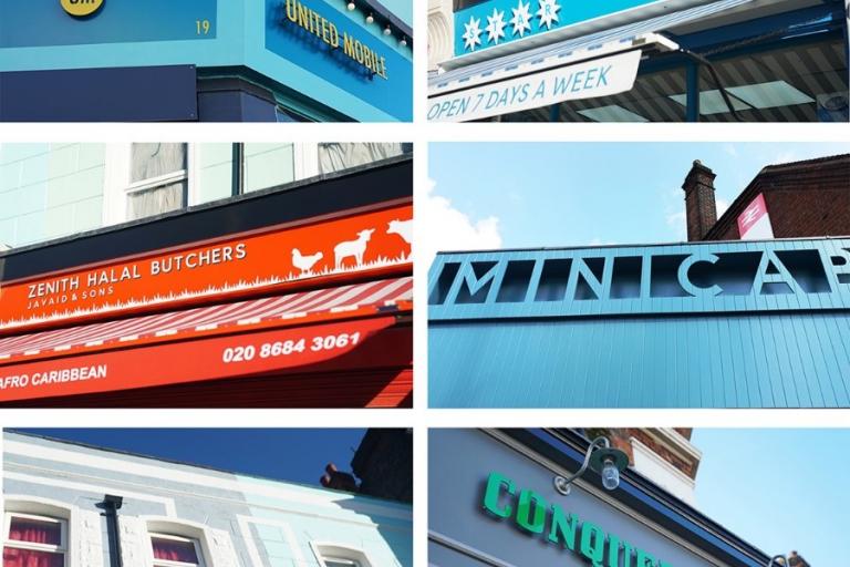 Images of various shop fronts