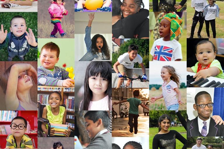 Grid of photos of children enjoying a range of activities